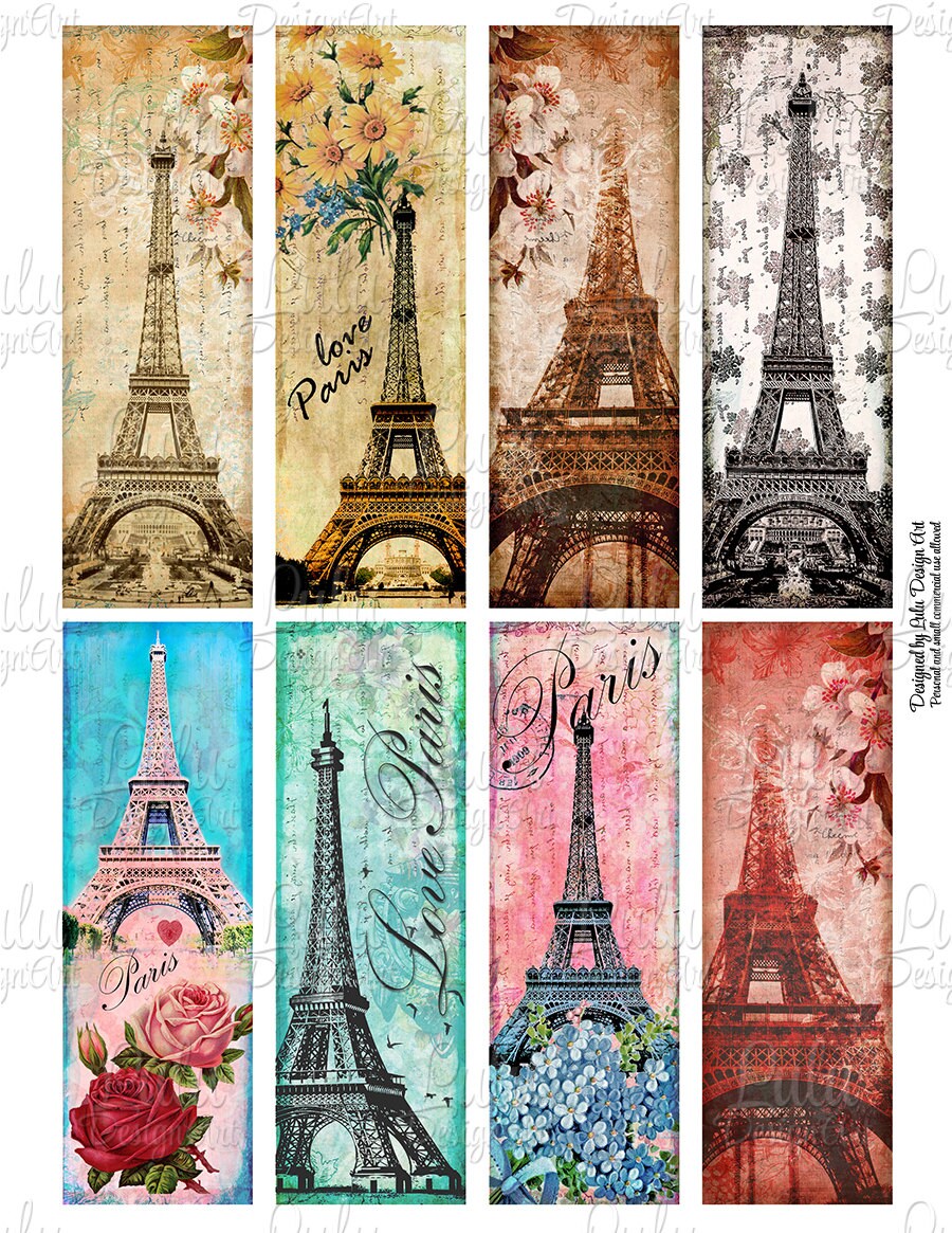 paris bookmarks printable bookmarks digital tags printable etsy