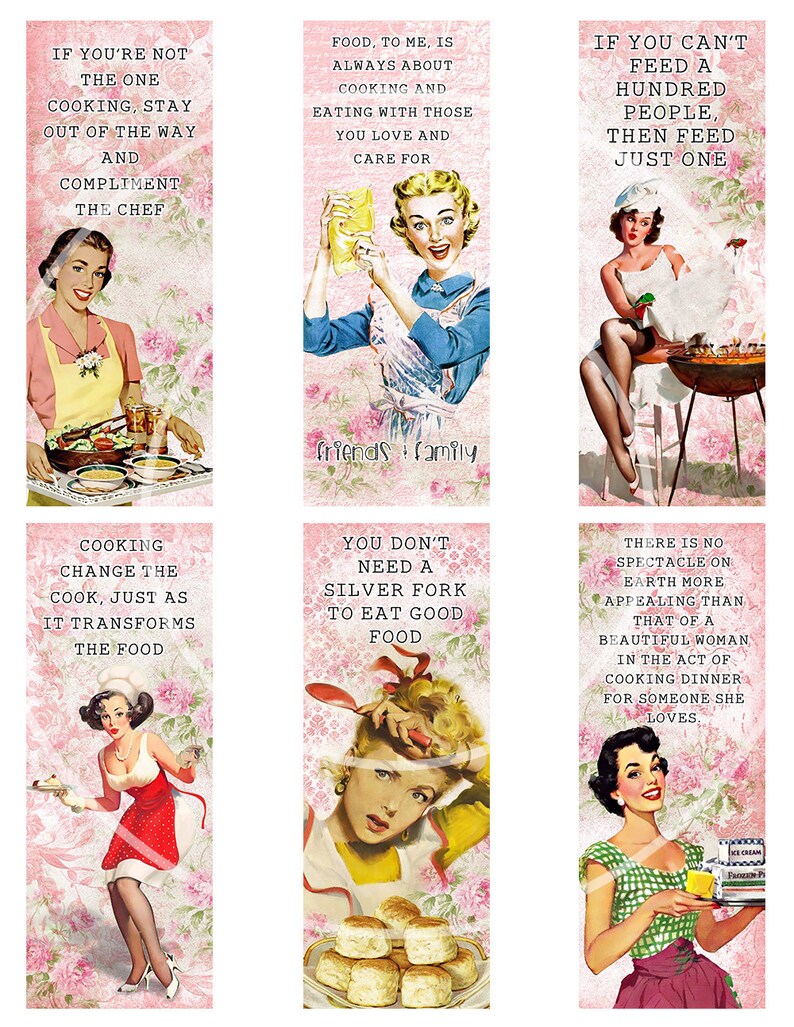 Digital Bookmarks Cooking Bookmarks Printable Etsy
