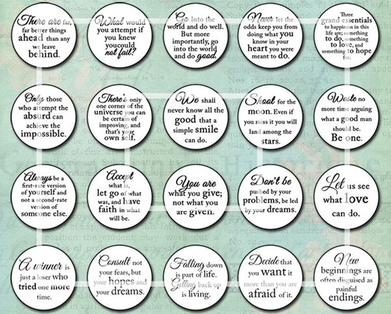 Inspirational Sayings Instant Download 1 Inch Circle - Etsy