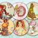 Fairytales Circles - Digital Collage Sheet, Digital Stamp, Fairy Tales, 2,5 Inch Circles, Round Images, Pocket Mirrors, Magnet, Button