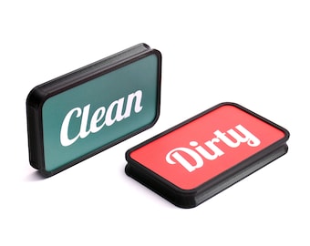 Modern Clean Dirty Dishwasher Flip Magnet with Clean Beautiful Font