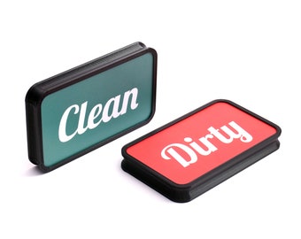 Modern Clean Dirty Dishwasher Flip Magnet with Clean Beautiful Font