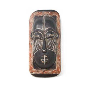 Hand Carved Tribal Mask from Africa. Vintage Large Decorative Wooden Mask. African Folk Art, Wood Sculpture. Boho African Home Decor.