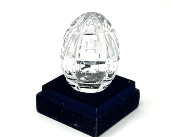 Crystal Faberge Egg. Vintage Art Glass Egg.