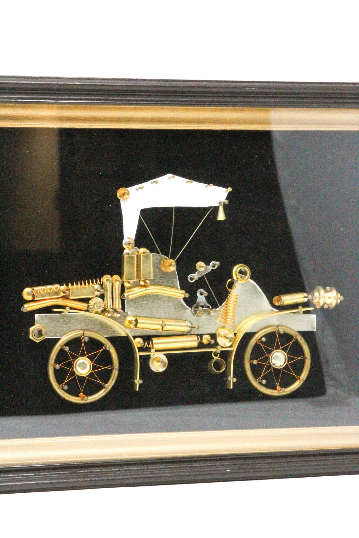 Framed Antique Car Made From Watch / Clock Parts. Vintage | Etsy