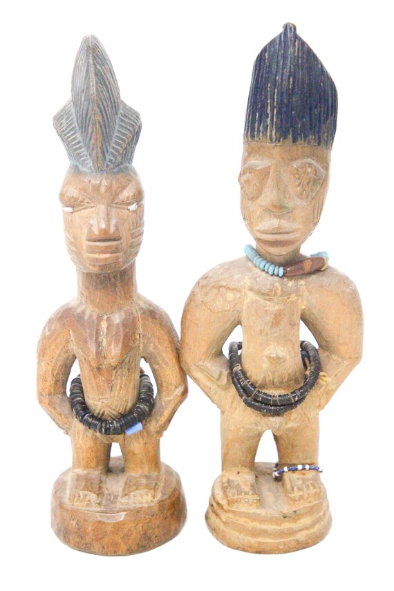 Toezicht houden bang Christian Mannelijke en vrouwelijke houten beelden uit Afrika. Vintage - Etsy  Nederland