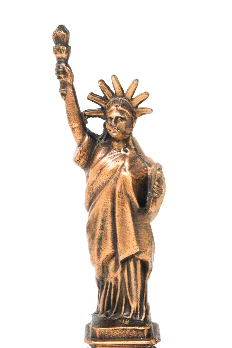 Statue of Liberty Metal Sculpture Copper Colored Miniature Etsy