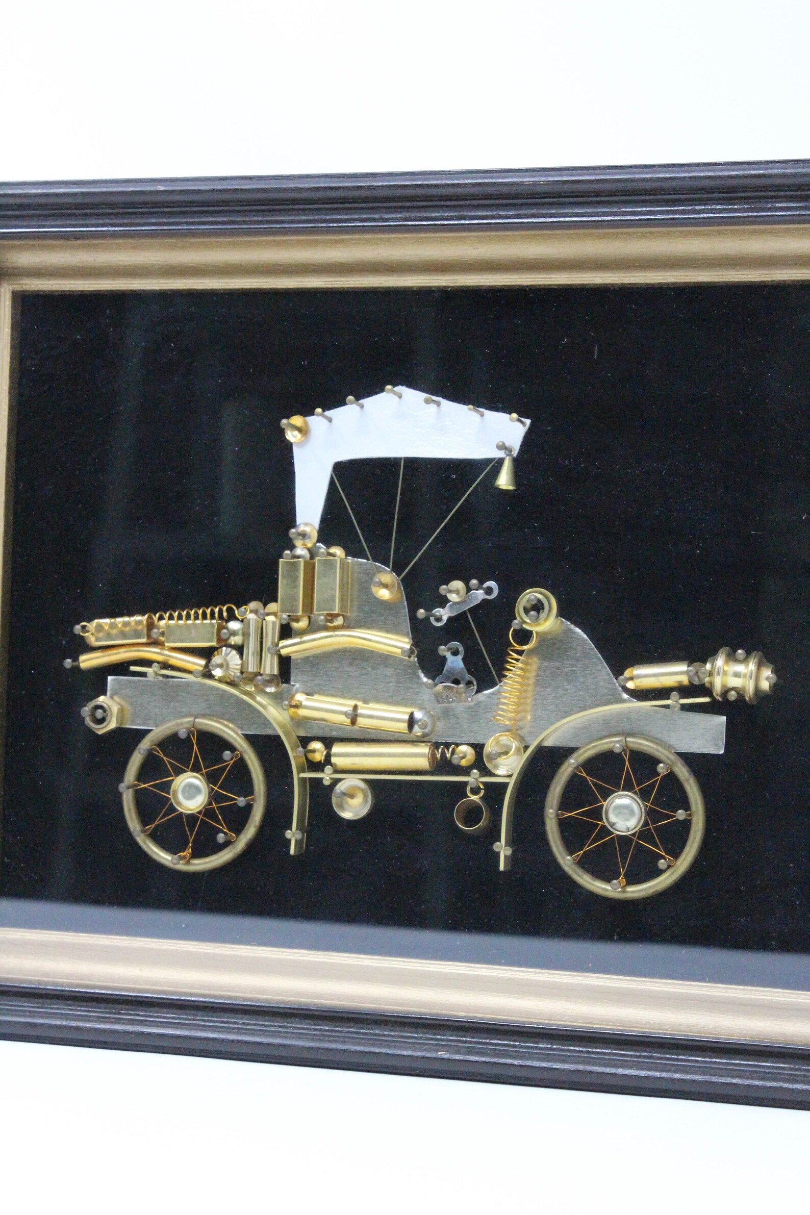 Framed Antique Car Made From Watch / Clock Parts. Vintage | Etsy