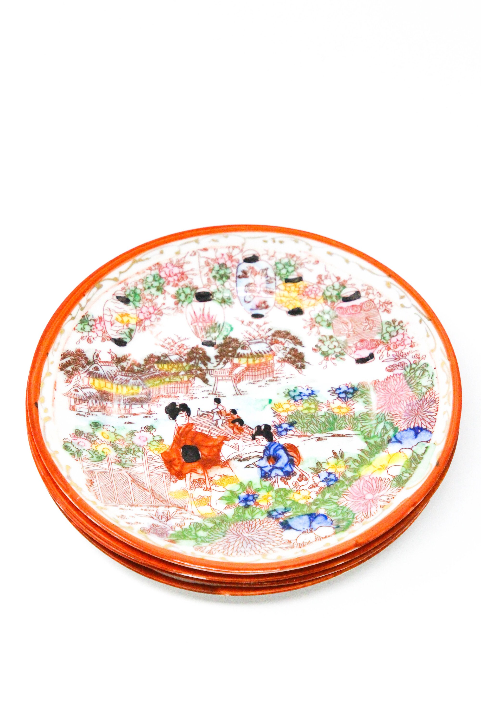 Set of 4 Small Mid Century Japanese Dessert Plates. Hand Etsy