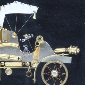 Framed Antique Car Made From Watch / Clock Parts. Vintage - Etsy