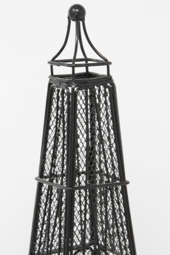 Black Metal Eiffel Tower Tea Light Candle Holder French Decor