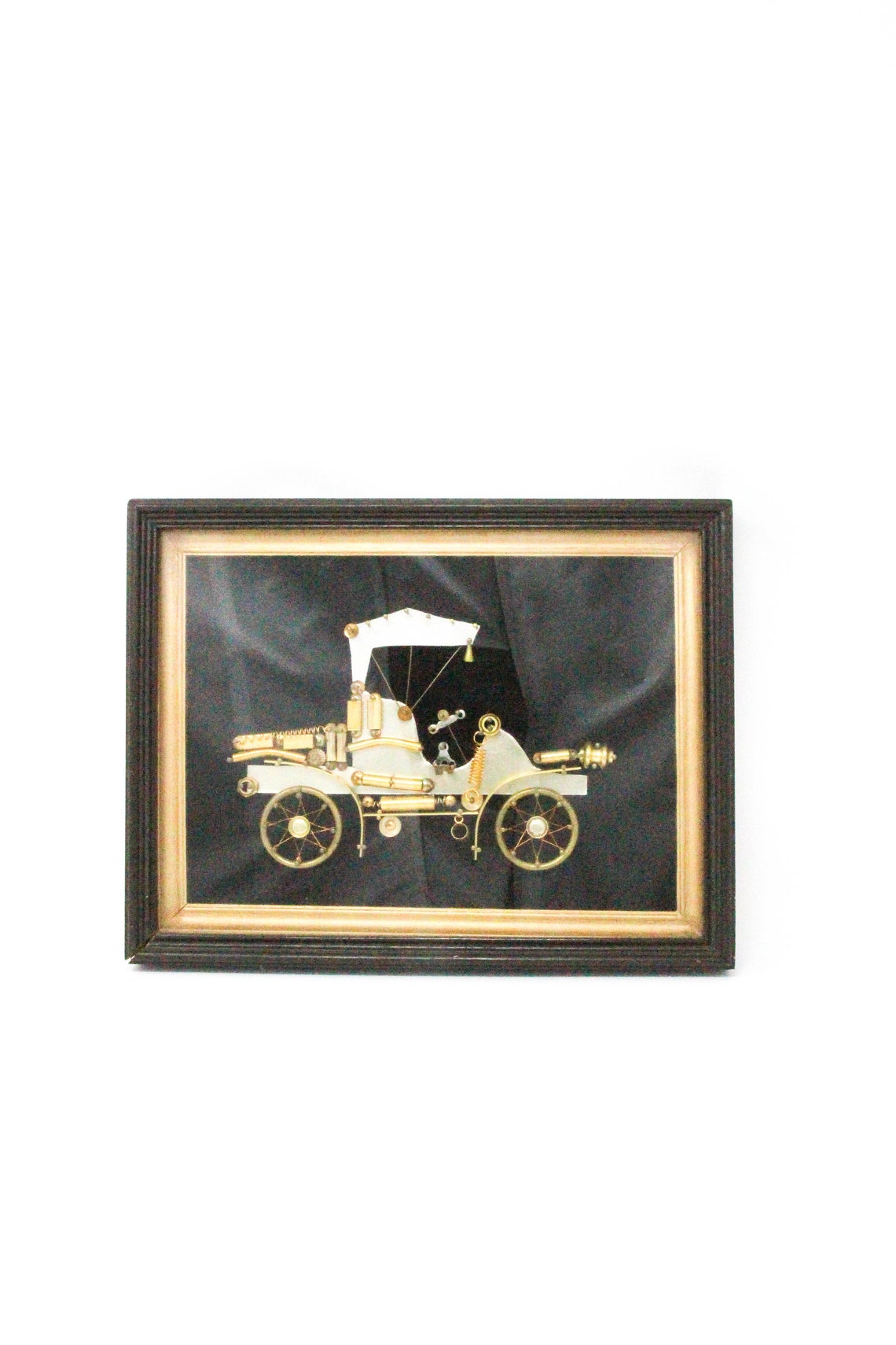Framed Antique Car Made From Watch / Clock Parts. Vintage | Etsy