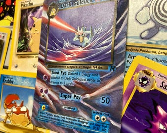 R O C K E T - D A R K - G O L D U C K - Rocket Set Dark Golduck 37/82 Pokemon  Card Authentic Original Painted Quality Custom Extended Art - Etsy