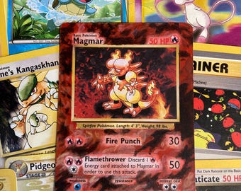 B A S E - M A G M A R - Base Set Magmar 36/102 Pokemon Card