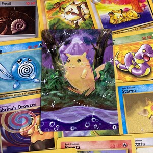 I - W A L K - T H E - E A R T H - jeu de base Carte Pokémon Pikachu Authentique Original peint de qualité Art étendu personnalisé