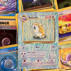 B A S E - R A T I C A T E - 1 9 9 6 - jeu de base Raticate 40/102 cartes Pokémon authentique Original peint de haute qualité personnalisé étendu art