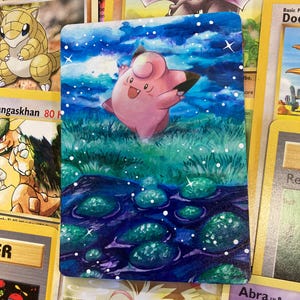 M O O N - D A N C E - carte Pokémon Tempête de Plasma Clefairy Pokemon authentique Original peint de qualité personnalisé étendu Art