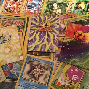 J U N G L E - E E V E E L U T I O N - Cartes Pokémon Vaporeon Jolteon Flareon Jungle Authentique Original peint de qualité Art étendu personnalisé