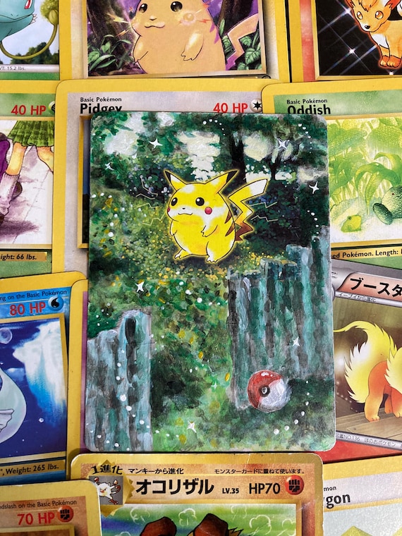J U N G L E - P I K A C H U - Jungle Set Pikachu Classic Pokemon Card  Authent. Original Painted Quality Custom Extended Art - Etsy Australia