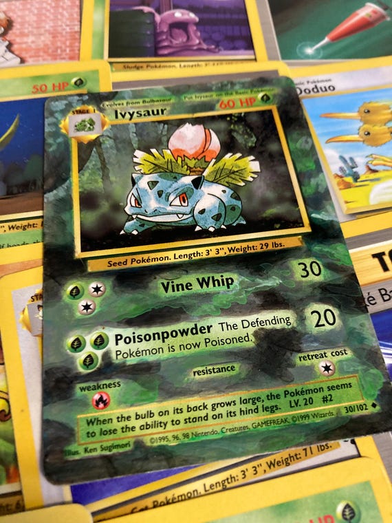 1999 ivysaur pokemon card Vintage Original Pokmon Base Set 1999 Ivysaur Trading Card!