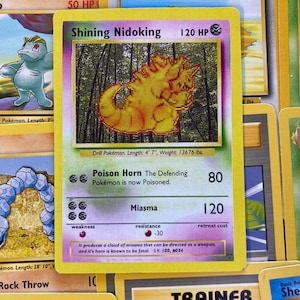 SHING - NIDOKING - Shining Nidoking, carta Pokémon holográfica personalizada con arte alterado, edición limitada ultra rara