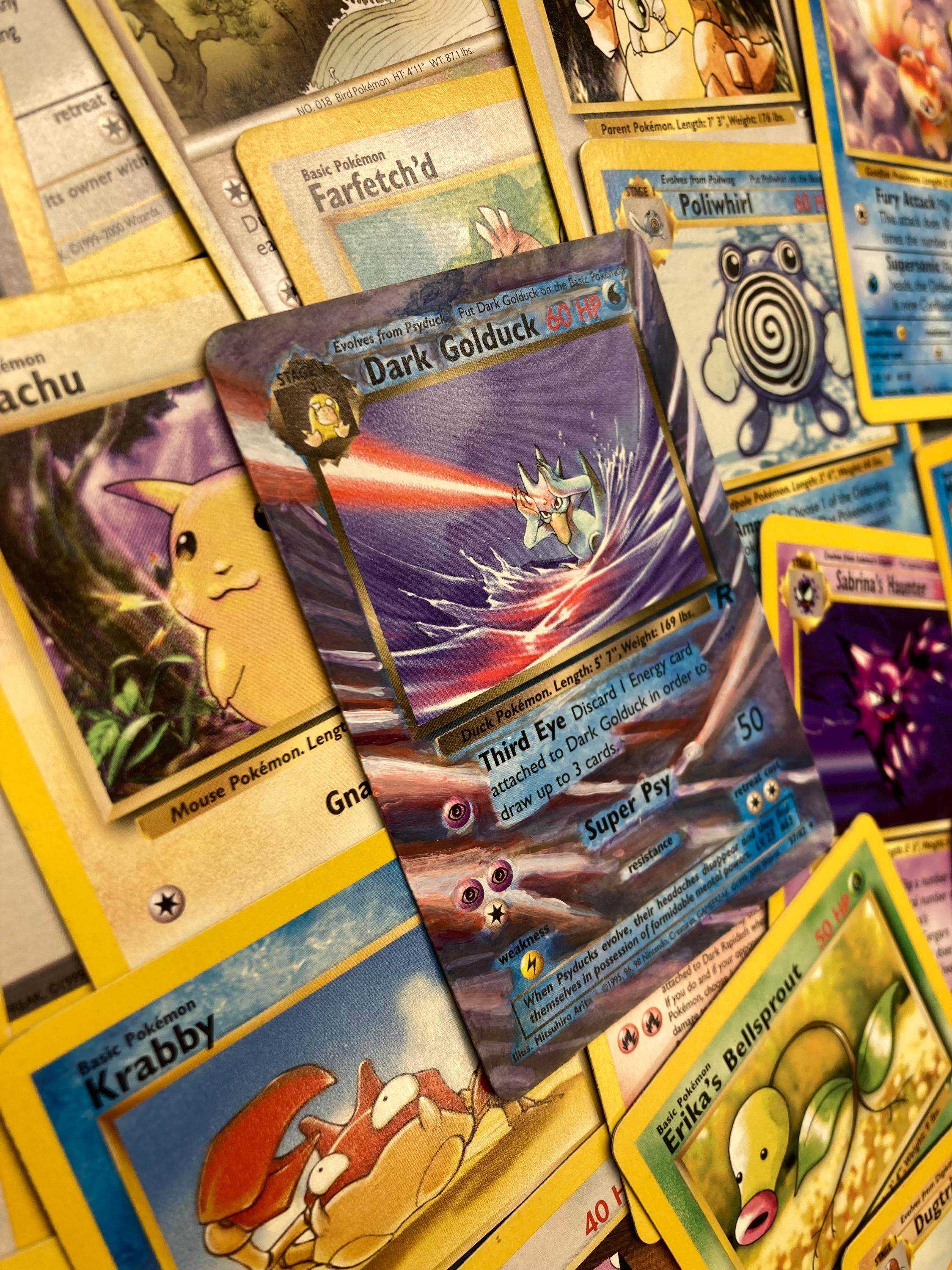 R O C K E T - D A R K - G O L D U C K - Rocket Set Dark Golduck 37/82 Pokemon  Card Authentic Original Painted Quality Custom Extended Art - Etsy