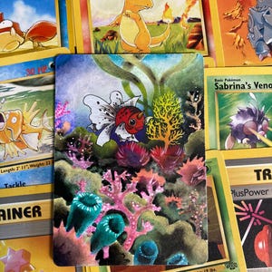 B A S E - 2 - S E A K I N G - Base Set 2 1998 Carte Pokémon des océans authentique Original peint de qualité étendu personnalisé Art