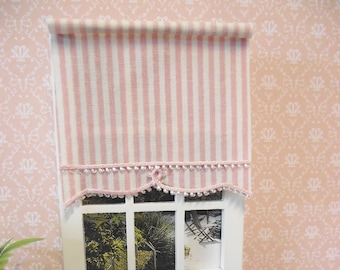 Melody Jane Puppenhaus Vorhänge Pink – 1:12 Maßstab, Mit Schiene