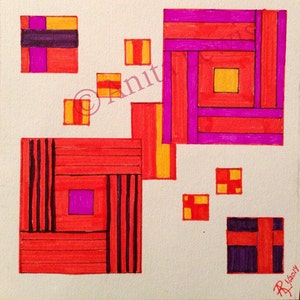 It&#39;s Okay To Be A Square! - Original 4&quot;x4&quot; Art by Anita Lewis