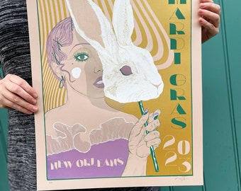 2023 Mardi Gras screen printed poster