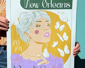 2024 Mardi Gras screen printed poster