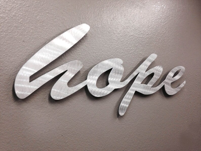 Hope Large Metal Wall Art Word Art Etsy