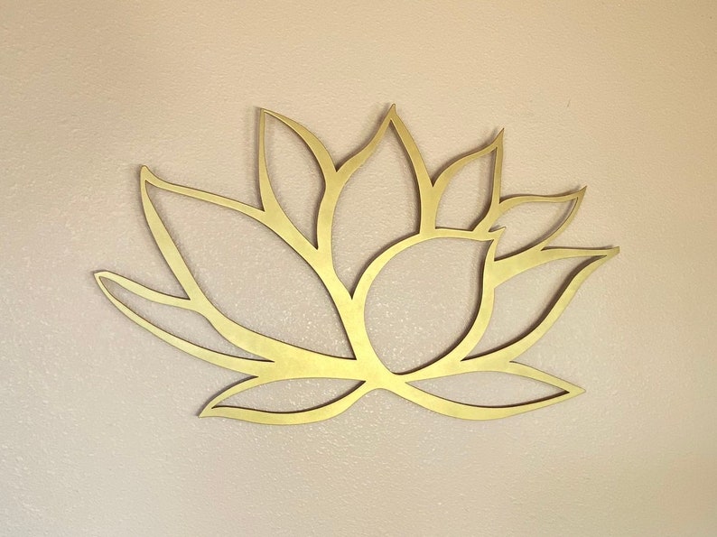 Gold Lotus Flower Metal Wall Art Lotus Metal Art Home Etsy