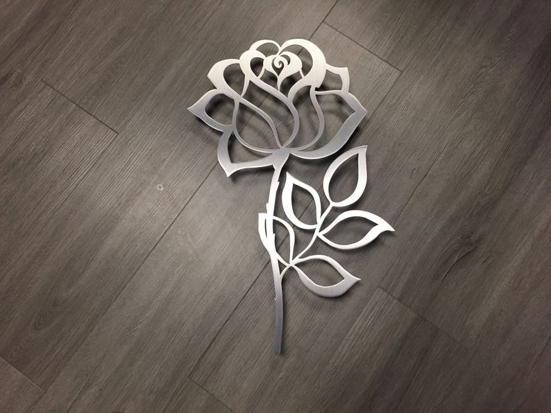 Rose Metal Wall Art Metal Art Etsy