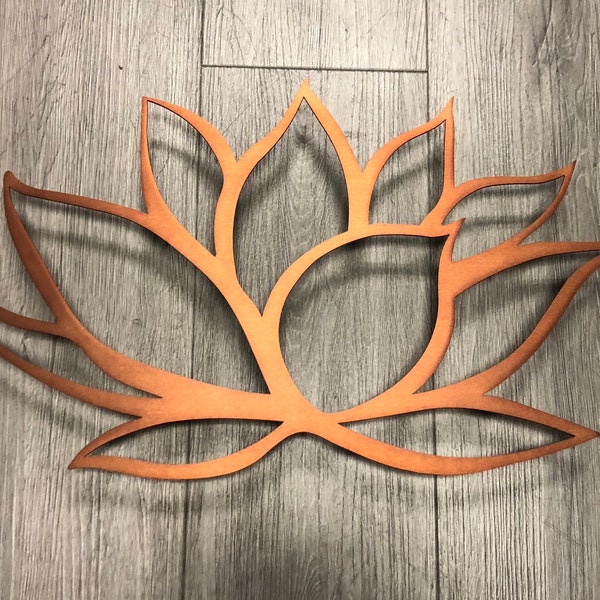 Lotus Flower Metal Wall Art - Lotus Metal Art - Home Decor - Metal Art - Wall Art - Large Metal Wall Art - Brown Wall Art - Metal Wall Decor