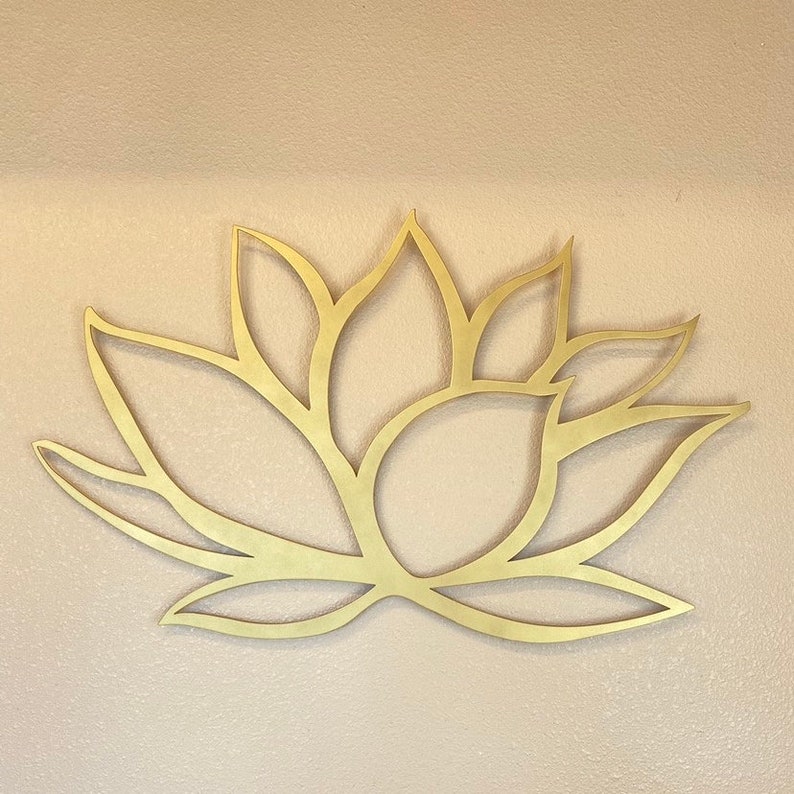 Gold Lotus Flower Metal Wall Art Lotus Metal Art Home Etsy