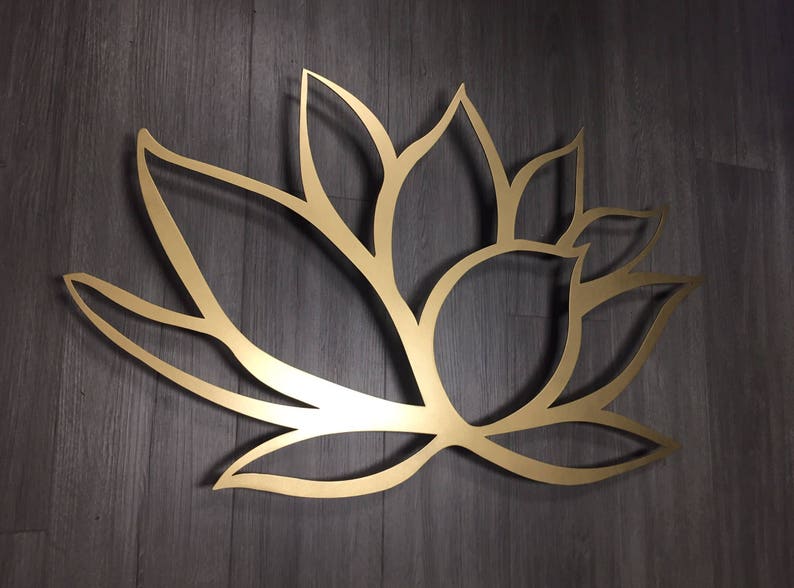 Gold Lotus Flower Metal Wall Art Lotus Metal Art Home Etsy