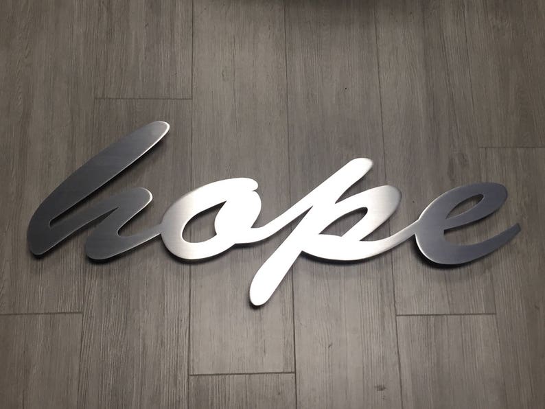 Hope Large Metal Wall Art Word Art Etsy