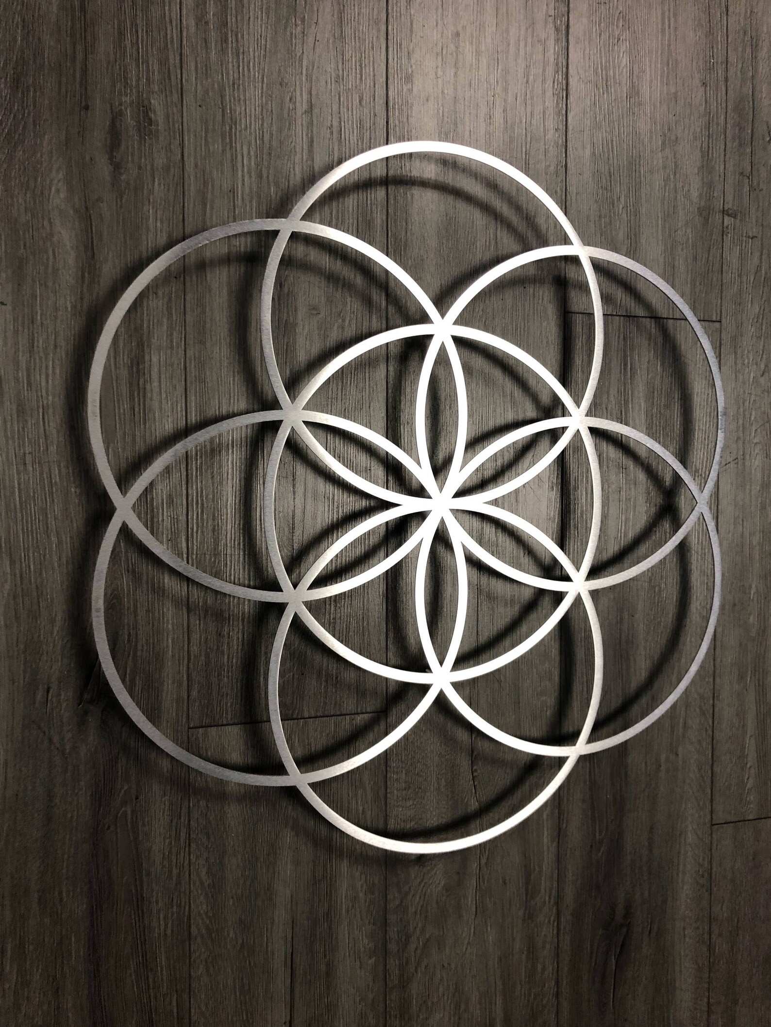 Seed of Life Sacred Geometry Metal Wall Art Silver Wall Etsy