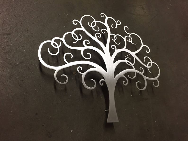 Tree Metal Wall Art Silver Wall Decor Tree Art Metal Etsy