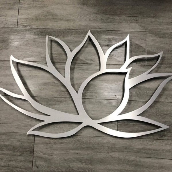 Lotus Flower Metal Wall Art - Lotus Metal Art - Home Decor - Metal Art - Wall Art - Large Metal Wall Art -Silver Wall Art - Art Above Bed