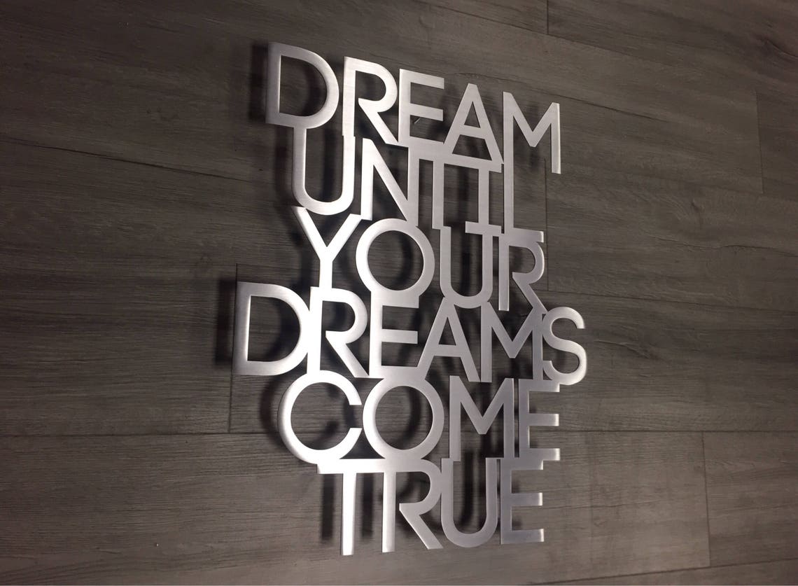 Dream Metal Wall Art Quote Dream On Aerosmith Dream | Etsy