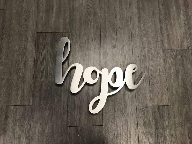 Hope Large Metal Wall Art Word Art Etsy