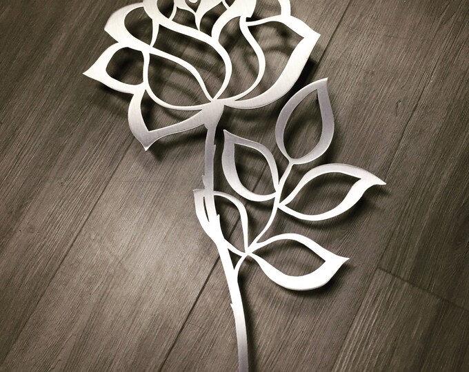 Rose Metal Wall Art Metal Art Etsy