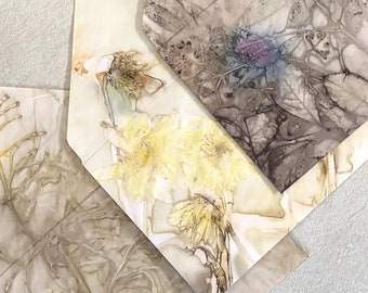 Enveloppen met ecoprint, bloemdessin (digitale download)