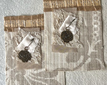 Fabric Flip, Journal Embellishment, Art Journal Accessary, Collaged Fabrics