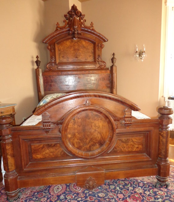 Antique Victorian Renaissance Revival 1850 1880 Bed And Etsy