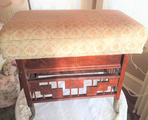 Antique Victorian Storage Bench Etsy