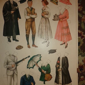 Vintage Betty Bonnett College Cousins Paper Dolls 1917 Sheila Young