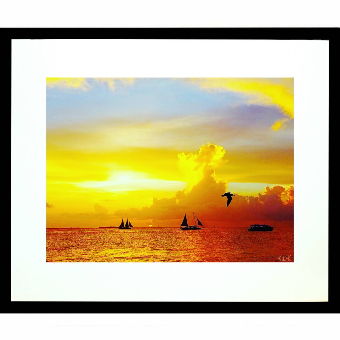 Key West Sunset 11x14 Matted Photo Photograph Art Print Etsy